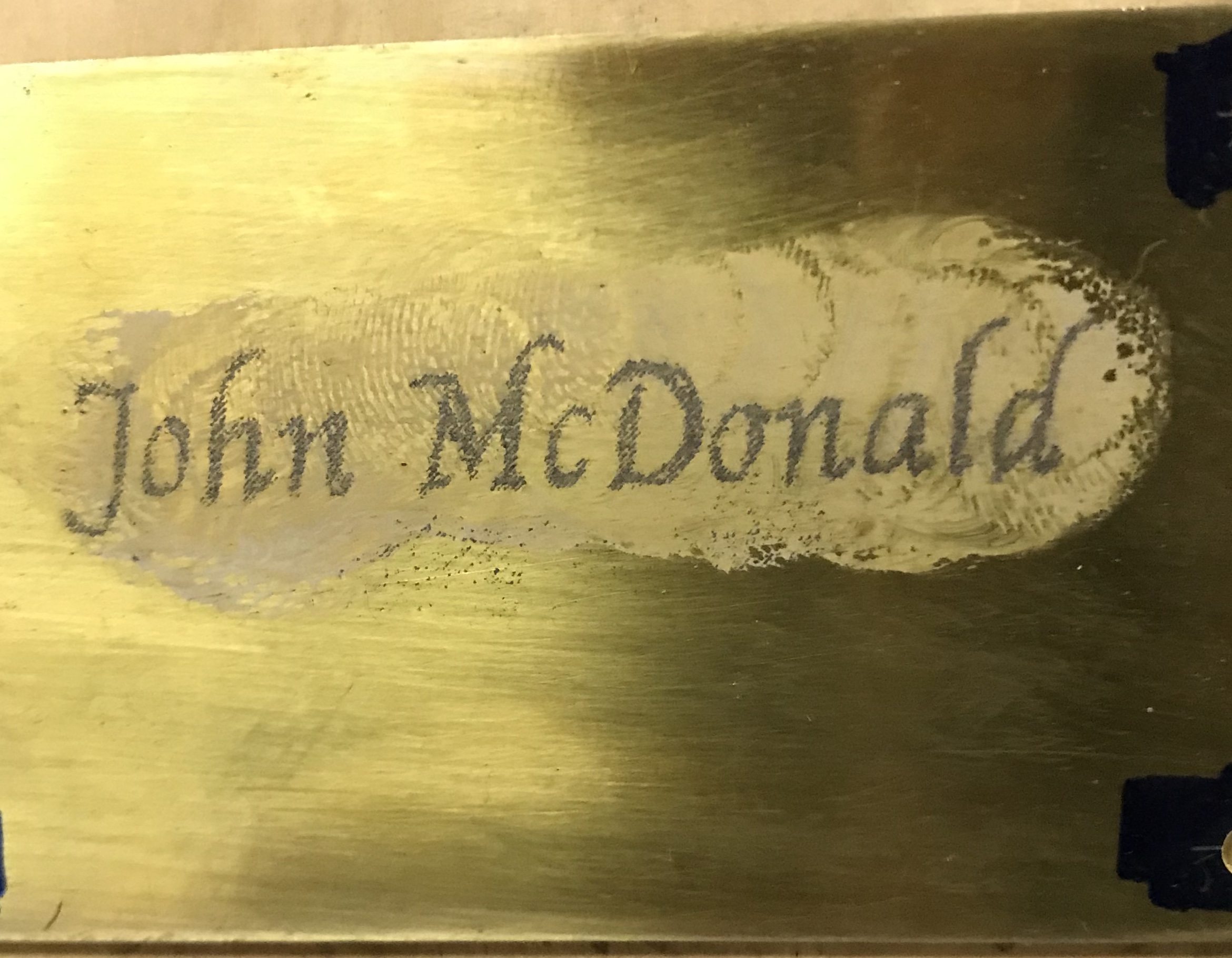 Name plate transfer onto china white